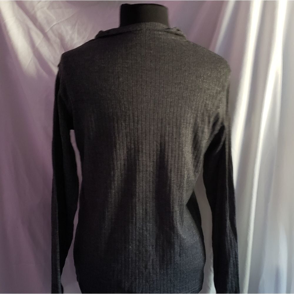 Gray Half Zip Collared Sweater Medium Nwot - image 4